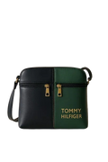 Tommy Hilfiger two-tone black and green crossbody bag with gold zippers at Bagvalleypk