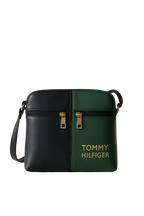 Tommy Hilfiger two-tone black and green crossbody bag with gold zippers at Bagvalleypk