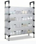 Modern Multi-Layer Shoe Storage Rack with Dustproof Cover and  Handles 5 layers