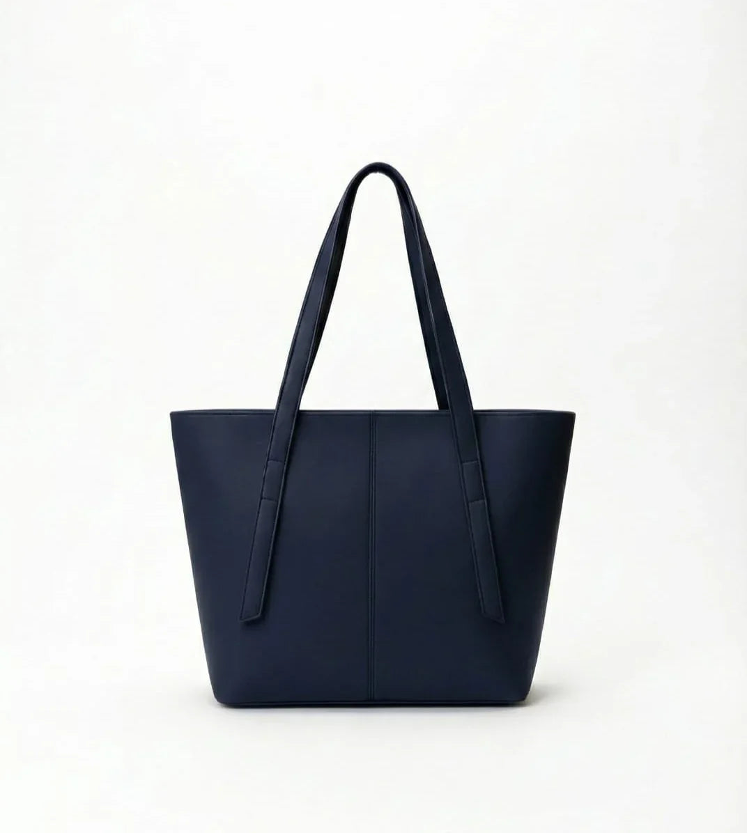 Navy blue premium tote bag with dual handles, minimalist design, Bagvalleypk luxury handbag