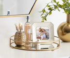 Classy Golden Vanity Display with Mirror