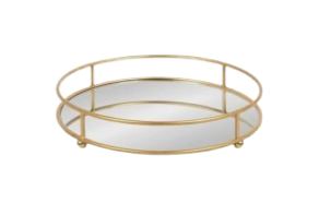 Classy Golden Vanity Display with Mirror