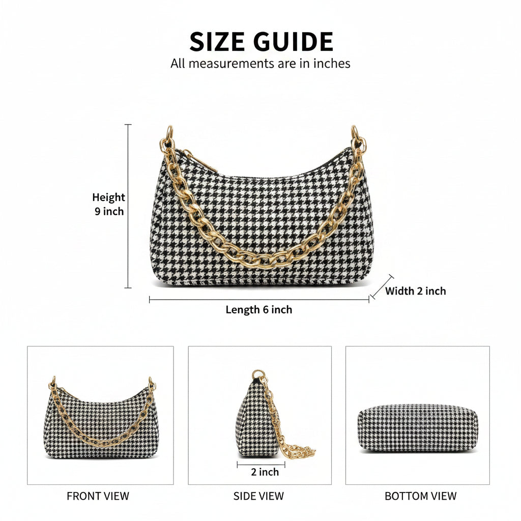 Black and white patterned shoulder bag