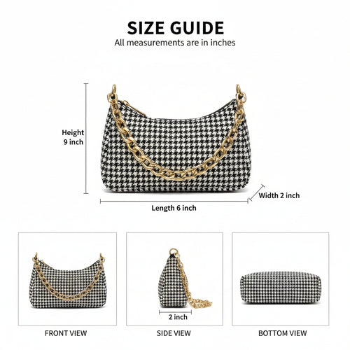 Black and white patterned shoulder bag
