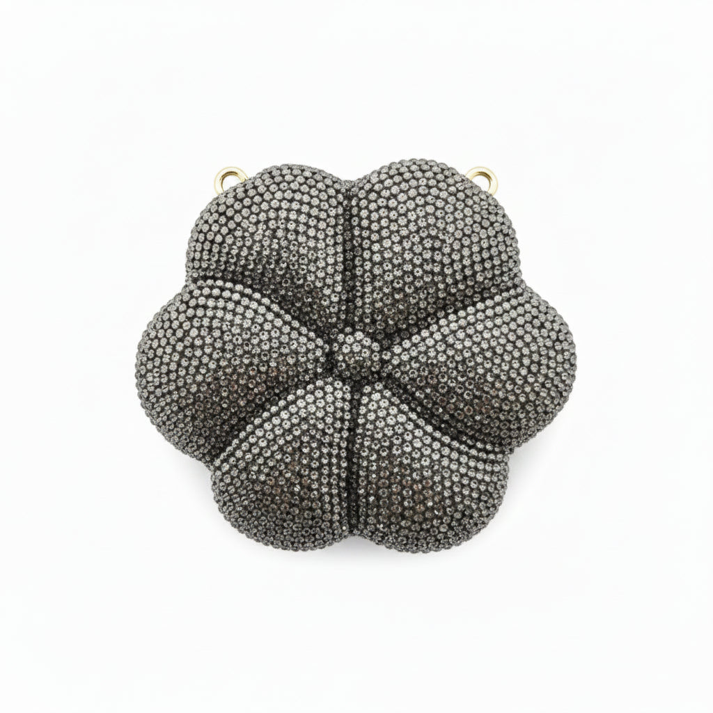 Crystal Flower Evening Clutch Bag for Women | Rhinestone Bridal Clutch
