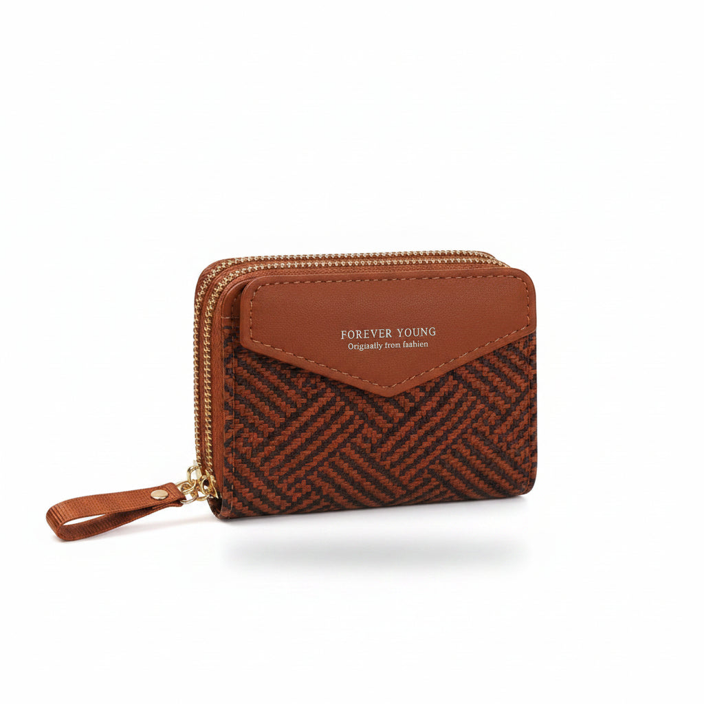 Double Zip Wallet for Women  Textured Wallet |