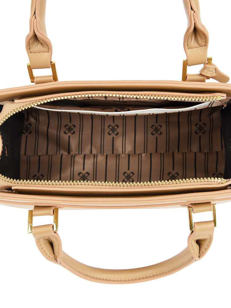 Stylish leather Satchel with Gold Hardware