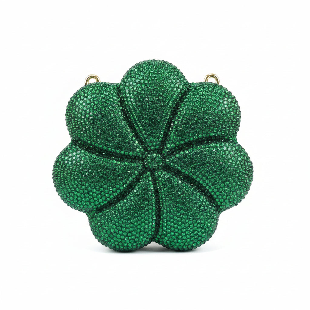 Crystal Flower Evening Clutch Bag for Women | Rhinestone Bridal Clutch