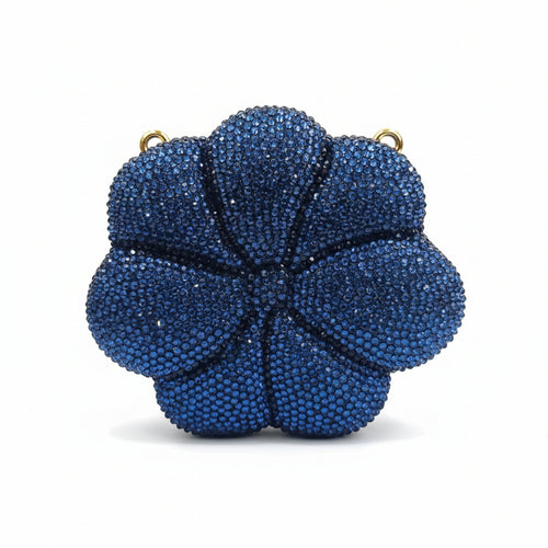 Crystal Flower Evening Clutch Bag for Women | Rhinestone Bridal Clutch